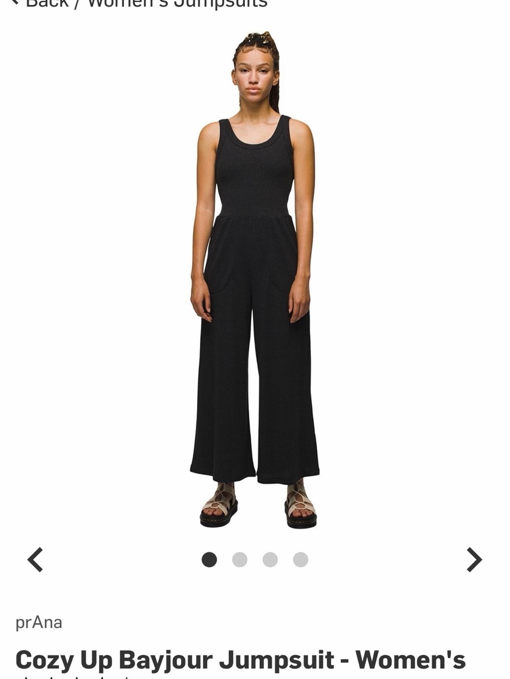 Prana Bayjour cozy up jumpsuit size XL charcoal gray